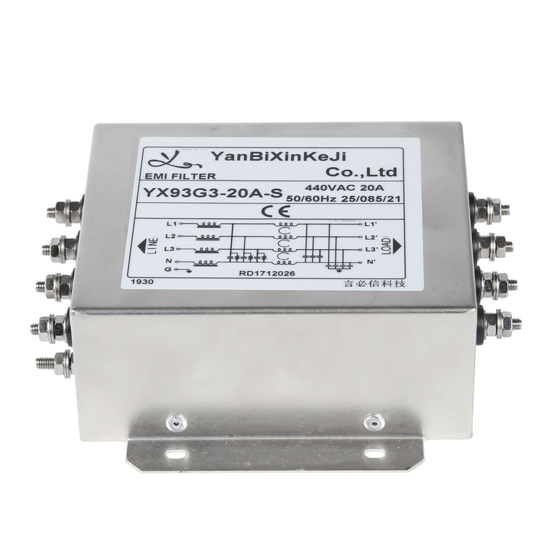 औद्योगिक उपकरणों के लिए 3 चरण 4 वायर ईएमआई फ़िल्टर 380V/520V तीन चरण RFI फ़िल्टर
