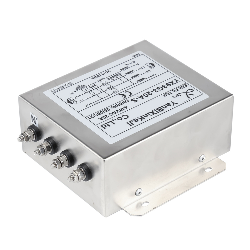 औद्योगिक उपकरणों के लिए 3 चरण 4 वायर ईएमआई फ़िल्टर 380V/520V तीन चरण RFI फ़िल्टर
