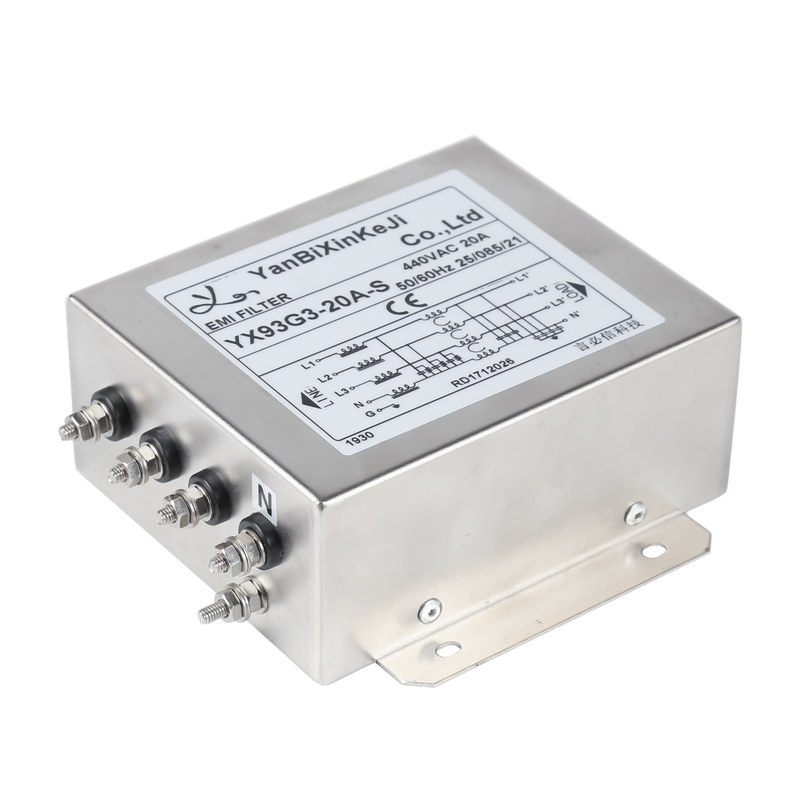 औद्योगिक उपकरणों के लिए 3 चरण 4 वायर ईएमआई फ़िल्टर 380V/520V तीन चरण RFI फ़िल्टर