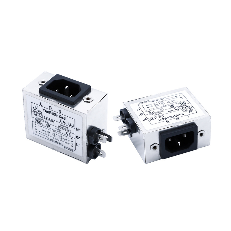 घरेलू उपकरणों के लिए YB11A5-6A-Q IEC 320 इनलेट फ़िल्टर 6A सिंगल सॉकेट फ़िल्टर