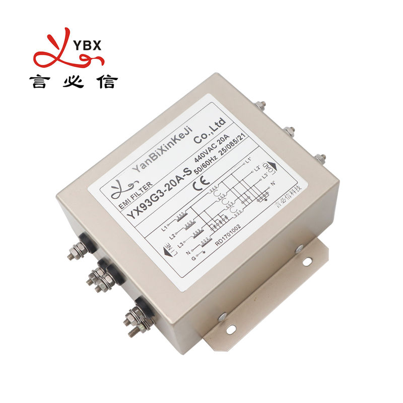 YX93G3 20A 3 चरण ईएमआई फिल्टर वीएफडी के लिए ईएमआई पावर फिल्टर